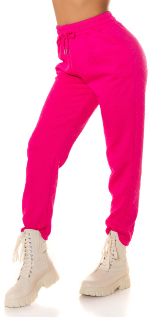 Trendy hoge taille joggingbroek met tailleband roze